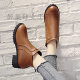 Martin Boots Women's Shorts Boots Vintage Belt Buckle Low Heel Boots