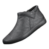 New Men's Shoes Plus Velvet Warm Leather Shoes High-Top Casual Shoes Korean Version Of The Trend Of Pedal Shoes High-Top
