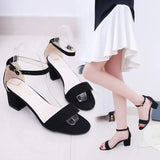 Women's Thick Heel High Heel Women's Fashion Sandals Summer Buckle Shoes 5 Cm