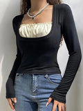 Square collar Lace Crop Top- Outfit