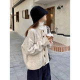 Horn Buckle Sweater Autumn And Winter Coat Korean Version Of Lazy Knitted Open Shirt Outside To Wear New Women's Clothing