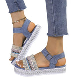 Zingj Sandals Women Popular Summer New Casual Round Head Thick Bottom Fish Mouth Color A Word With Fashion Buckle
