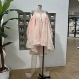 Summer Pop Sweet Lust Super Fairy Irregular Seaside Vacation Deep V Tie Slings Flowing Waveside
