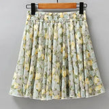 Women 28 Colors Fashion Simple Elastic Waist Summer Elegant Student Folds All-match Ulzzang Female Leisure Floral