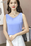 Women Tops Chiffon Blouses Women Sleeveless Top Woman V Neck Tank Tops Casual Woman White Tops Ladies Basic OL Shirts