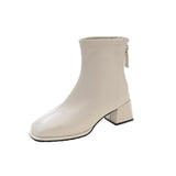 Boots Women's High-End Boots Spring And Autumn New Martin Boots Coarse And Korean Version Of Thin Boots After Zipper Single