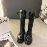 Boots Girl But Knee 2025 Spring New Thick Background Thick And High-Heeling Knight Boots Small Long Boots