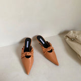 Toe Half Slippers Women's 2021 Spring and Summer New Pointed Toe Outer Wear Thin Heeled Shoes Sandals Women's