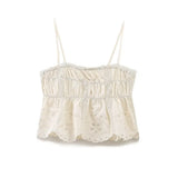 Women's Fashion Casual Set Sweet Sling Vest 0881027+ High-Waisted Shorts