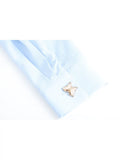 Womens Blouses Elegant Long Sleeve Blue Shirt Ladies Solid Color Femme French Single Breasted Blouses Feminina Streetwear
