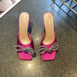 And Slippers Women Wearing A Word Bow Cold Drag Woman's Toe Slippers