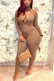 Sheer Diamonds Sexy Hollow Jumpsuits Women Long Sleeve Off Shoulder Skinny Workout Female Midnight Party