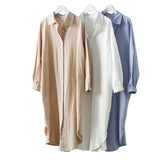 White Shirt Women Wear 2025 Spring And Autumn New Loose Leisure Tops In The Long