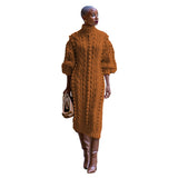 Zingj New Women's Casual Turtleneck Slit Knit