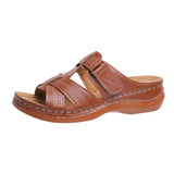 Women's Shoes 2025 Summer New Type Hollow Fish Mouth Slope And Magic Cool Slippers Women's Large Size Women's