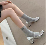 Head Thick Heel Mary Jane Shoes Women 2025 Spring And Autumn New High Heels Women With Small Size Light Single