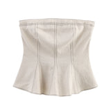 New Color Linen-Blend Top 3473998052 Straight