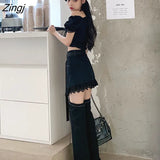 Women Bowknot Stylish Design Ulzzang Solid Summer High Street All-match Chic Feminine Simple Crops Causal Student
