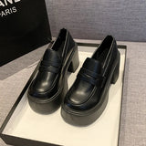 Small Leather Shoes Women Ultra-High Heel 2025 Spring And Autumn New Retro Jk Single Shoes Waterproof Table Thick-Soled Lefu Shoes