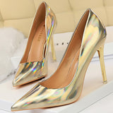 Shoes Woman Pumps Patent Leather High Heels Stiletto Black Women Heels 10.5 Cm Party Shoes Classic Pumps Plus Size
