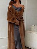 Of Stingy White Knitted Shirts Up Jacket Women Autumn And Winter Loose Fluffy Long Open
