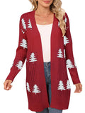 And Winter New Sweater Women's Knitted Loose Christmas Cedar Embroidered Cardigan