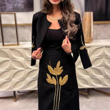 Banquet Two Sets 2025 Autumn New Flower Nail Bead Jacket + High Waist Half-Dress Suit