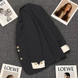 Zingj Suit Jacket Female 2024 Spring New Korean Version Of Fashion Suit Blue Fried Street Foreign Style Design