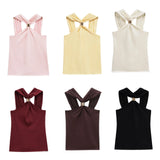 Women's Clothing INS Net Red Pop Sexy Hot Babes Gold Set And Knots Vest