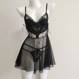 High-End Lace Pajamas Women Efflue Pure Desire To See The Mesh Sexy Elegant With Tdding Pajart