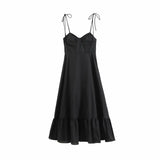 New Women's Fashion Folding Layer Decoration Of The Silk Sleeveless Sleeved Dress Is