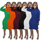 Zingj New Women's Solid Color High Collar Flounce Handmade Knitted