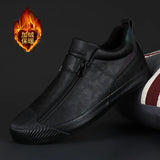 Walk 2025 New Winter Warm Shoes Thick Bottom Plus Velvet Leisure Help Zip Up Men's