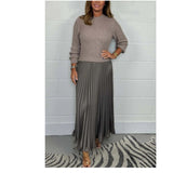 2025 New Women's Fashion Elegant Round-Neck Dress 100-Folded