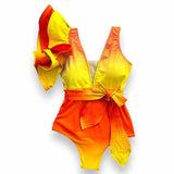 2025 New One-Piece Swimsuit Women Two-Piece Set Of Gradient One-Shoulder Double-Edged
