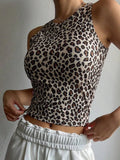Net Red Leopard Pure Lust Wind Vest Female Summer Pure Lust Sexy Comfortable Skin Short-Term Open Umbilly
