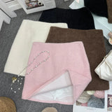 Shooting Pink Hair This Dress Girl Autumn And Winter High Waist A-Buffed Short Skirt Anti-Light One-Step Skirt