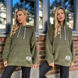 New Flannel Loose Hooded Long-Sleeved Woolen