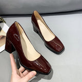 Casual Women's Shoes 2025 Spring New Fashion Square Head High Heel 4243 Large Women's