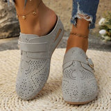 Large-Size Cool Slippers Women Summer New Slope And Flat Bottom Hollow Buckle Fashion Slippers