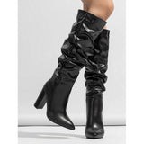 Fashion Simple Shallow Tip Mid-Cough And Boots A Foot Comfortable