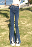 Boyfriend Mom Women Flared Jeans Woman High Waist Wide Leg Pants Stretch Fashion Tight Washde Denim Trousers for