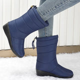 Women Waterproof Snow Boots Mid-Calf Down High Bota Ladies Winter Shoes Woman Plush Insole Botas Mujer
