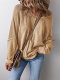 Spring And Autumn Fashion Leisure Round Collar Long Sleeves Stitching Loose-Fitting Lady's