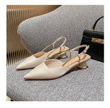 Summer New High Heel Head Sharp Fashion Sandals Women's Thick Heel In The Single