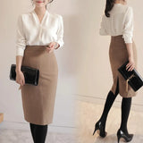 Spring V-neck Womens Tops Long Sleeve Chiffon Blouse Summer New White Female Korean Tops Wild Loose Office Lady