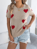 Shooting 2025 Spring And Summer Casual Love Short-Sleeved Knit Shirt Valentine's Day Dress Women's