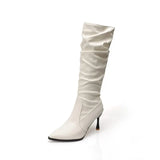 Folded High-Heeled Boots Women Autumn Tide And Piles Of Boots High But Knee-High Fashion Knight