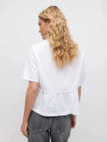 Spring And Summer New Pure Cotton Collar 100-Fold T-Shirt Top Women Soft And Loose Leisure
