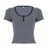 Cloth Forgets The Oblique Shoulder Stripes Thin Slim Long-Sleeved T-Shirt Sexy Bare Shoulders Simple Thin Casual